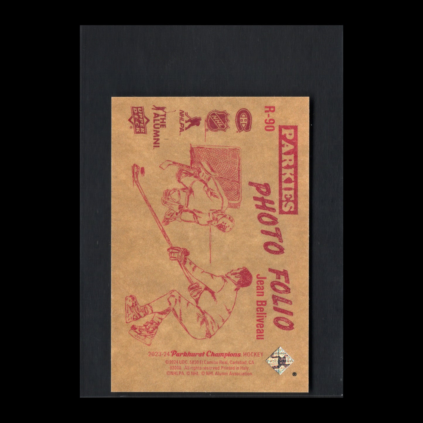 2023-24 Upper Deck Parkhurst Champions JEAN BELIVEAU #R-90 52 Retros Mini Photo Folio