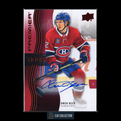 2023-24 UD Premier OWEN BECK #122 Red Auto RC Auto