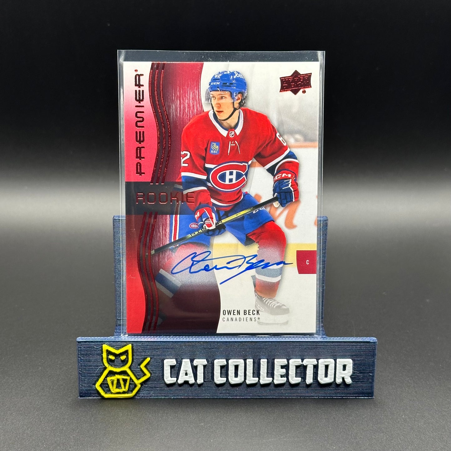 2023-24 UD Premier OWEN BECK #122 Red Auto RC Auto