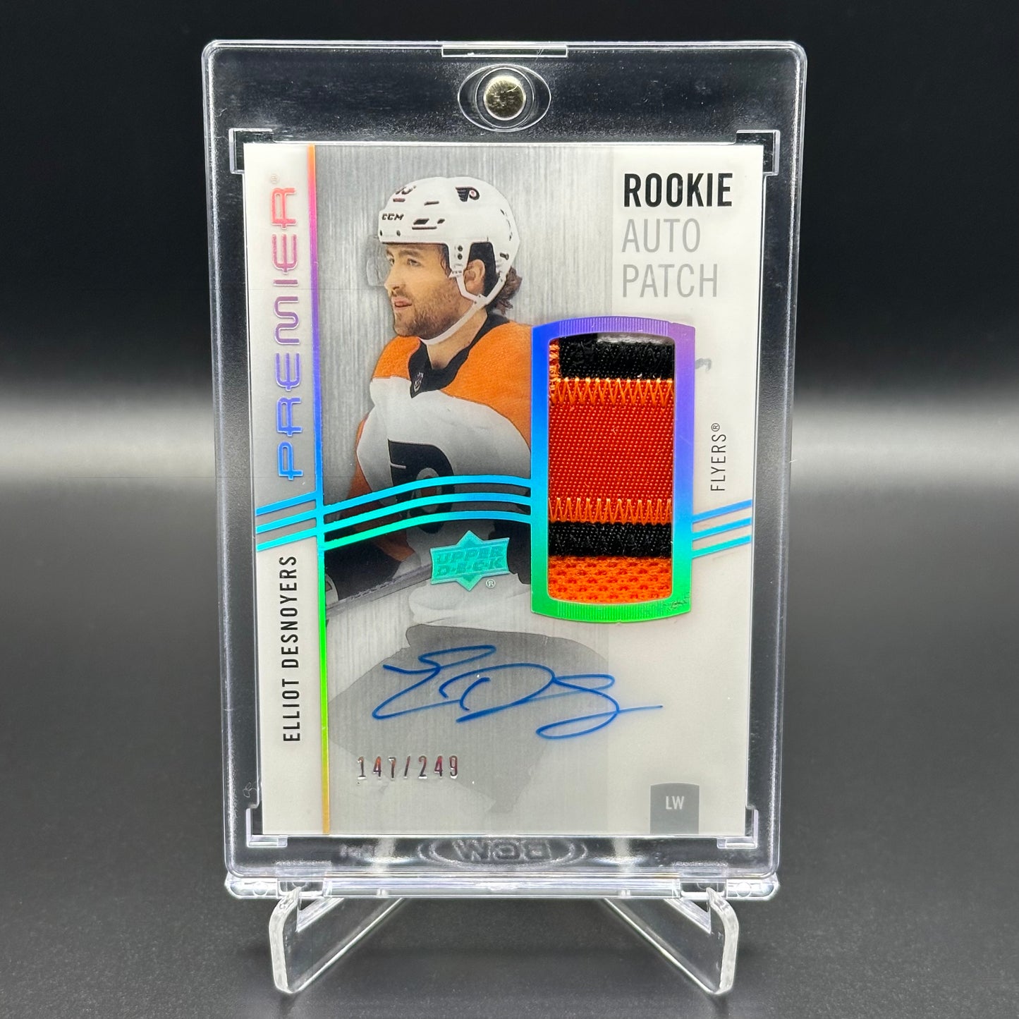 2023-24 Upper Deck Premier ELLIOT DESNOYERS #AR-ED Rookie Auto Patch RC /249