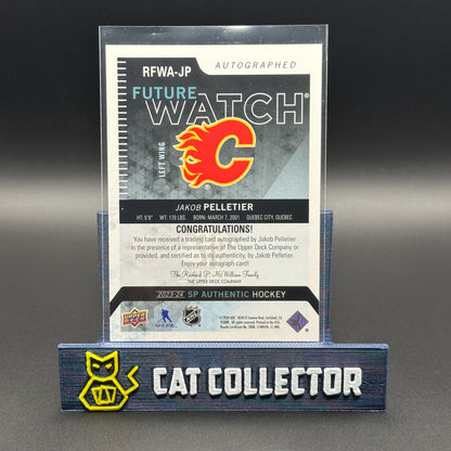 2023-24 UD SP Authentic JACOB PELLETIER #RFWA-JP Retro Future Watch Autographed RC /699
