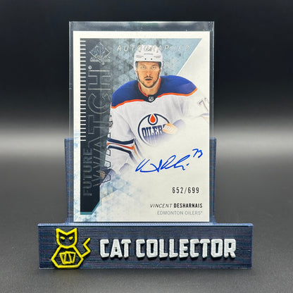 2023-24 UD SP Authentic VINCENT DESHARNAIS #RFWA-VD Retro Future Watch Auto RC /699