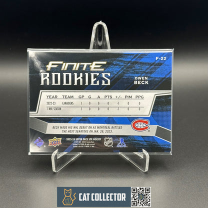 2023-24 Upper Deck SPx OWEN BECK #F-22 Silver Spectrum RC /49