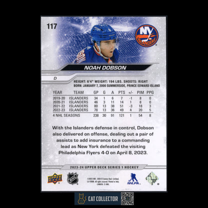 2023-24 Upper Deck Series 1 NOAH DOBSON #117 Outburst