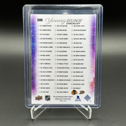 2023-24 UD Series 2 CONNOR BEDARD / LEO CARLSSON #500 Young Guns Checklist RC