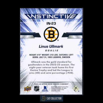 2023-24 UD Series 2 LINUS ULLMARK #IN-23 Instinctive