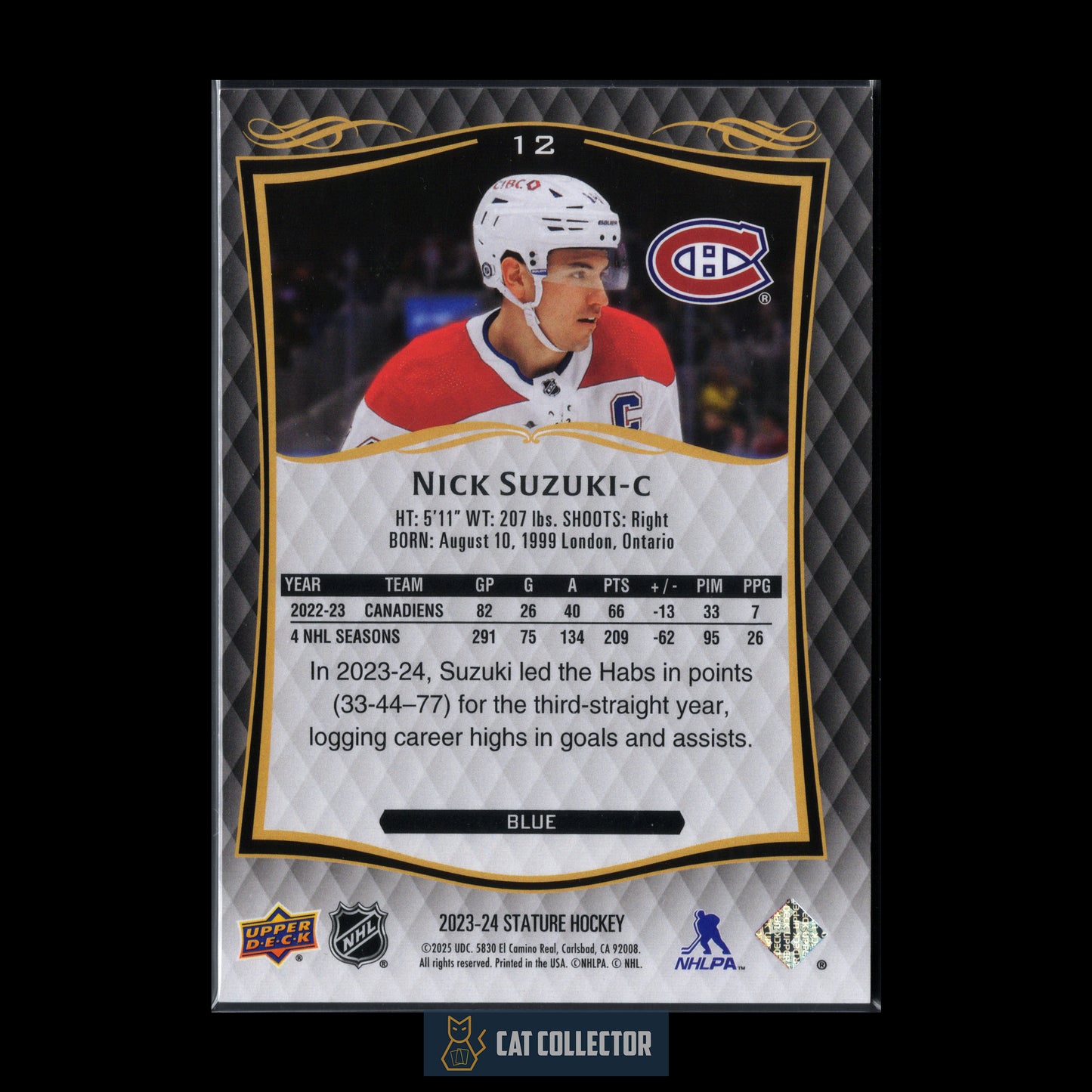 2023-24 Upper Deck Stature NICK SUZUKI #12 Blue /99