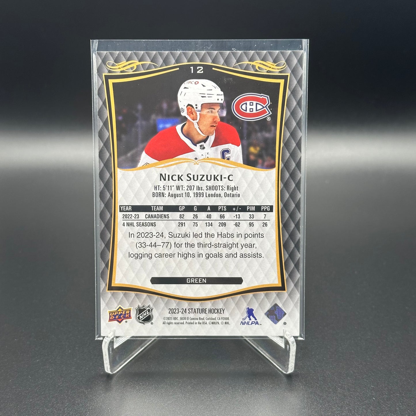 2023-24 Upper Deck Stature NICK SUZUKI #12 Green /375