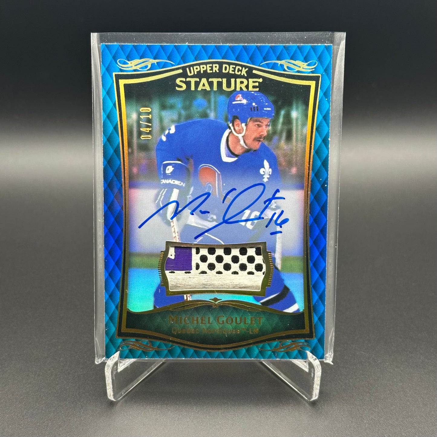 2023-24 Upper Deck Stature MICHEL GOULET #29 Premium Auto Blue /10 Stick