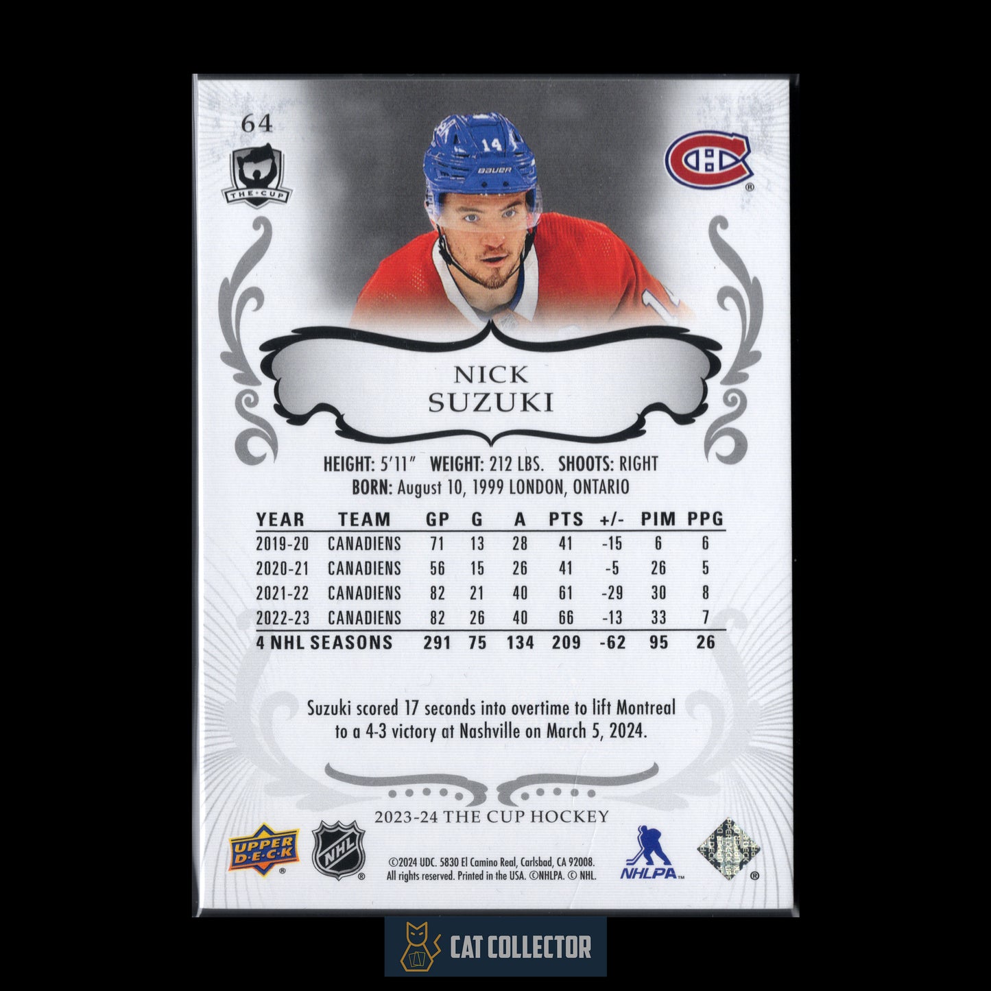 2023-24 Upper Deck The Cup NICK SUZUKI #64 /249
