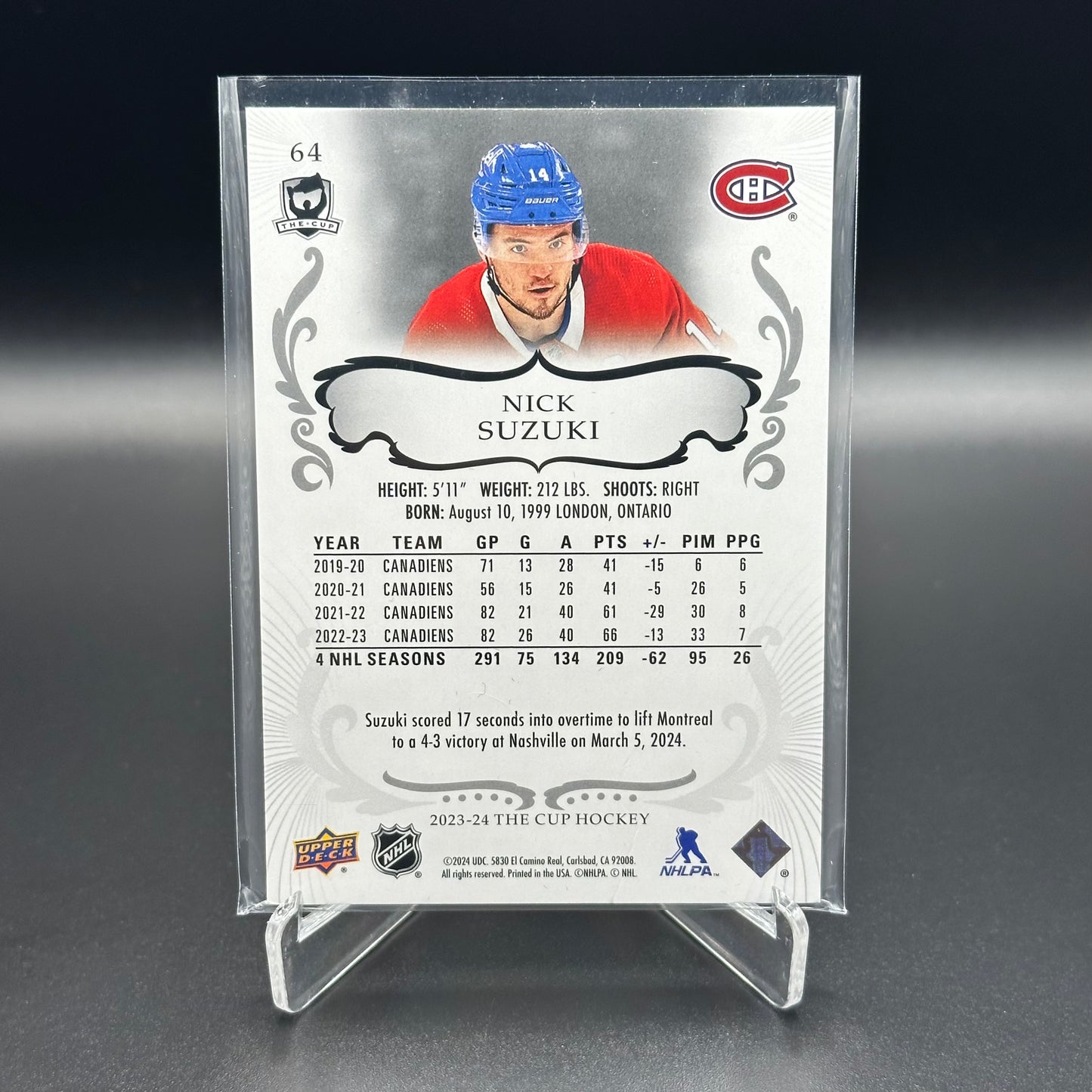 2023-24 Upper Deck The Cup NICK SUZUKI #64 /249
