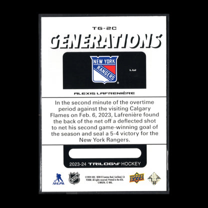 2023-24 Upper Deck Trilogy ALEXIS LAFRENIERE #TG-2C Generations