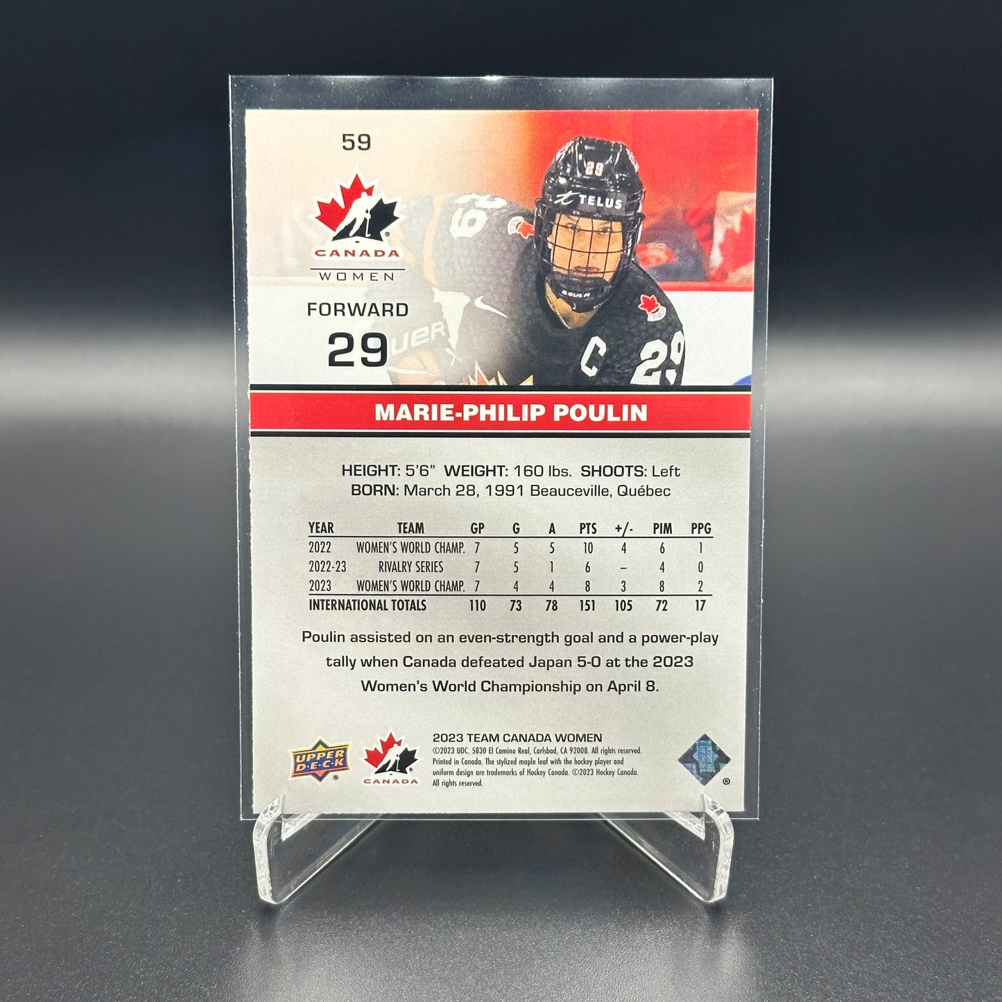 2023 Upper Deck Team Canada MARIE-PHILIP POULIN #59