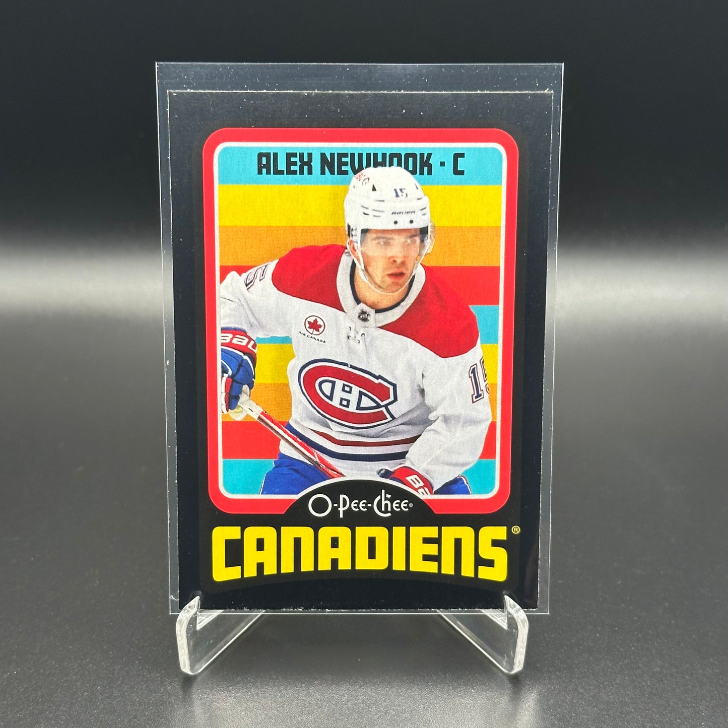 2024-25 O-Pee-Chee Hockey ALEX NEWHOOK #218 Retro black border parallel /100