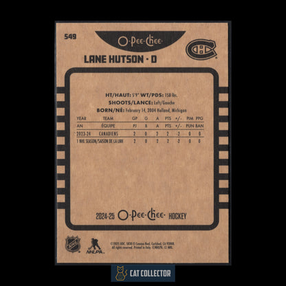 2024-25 O-Pee-Chee Hockey LANE HUTSON #542 Retro Rookie RC