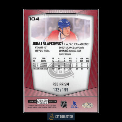 2024-25 O-Pee-Chee Platinum JURAJ SLAFKOVSKY #104 Red Prism /199