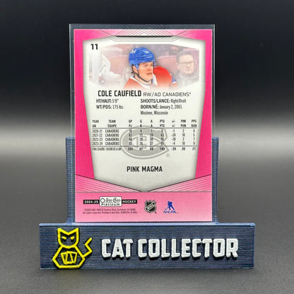 2024-25 O-Pee-Chee Platinum COLE CAUFIELD #11 Pink Magma