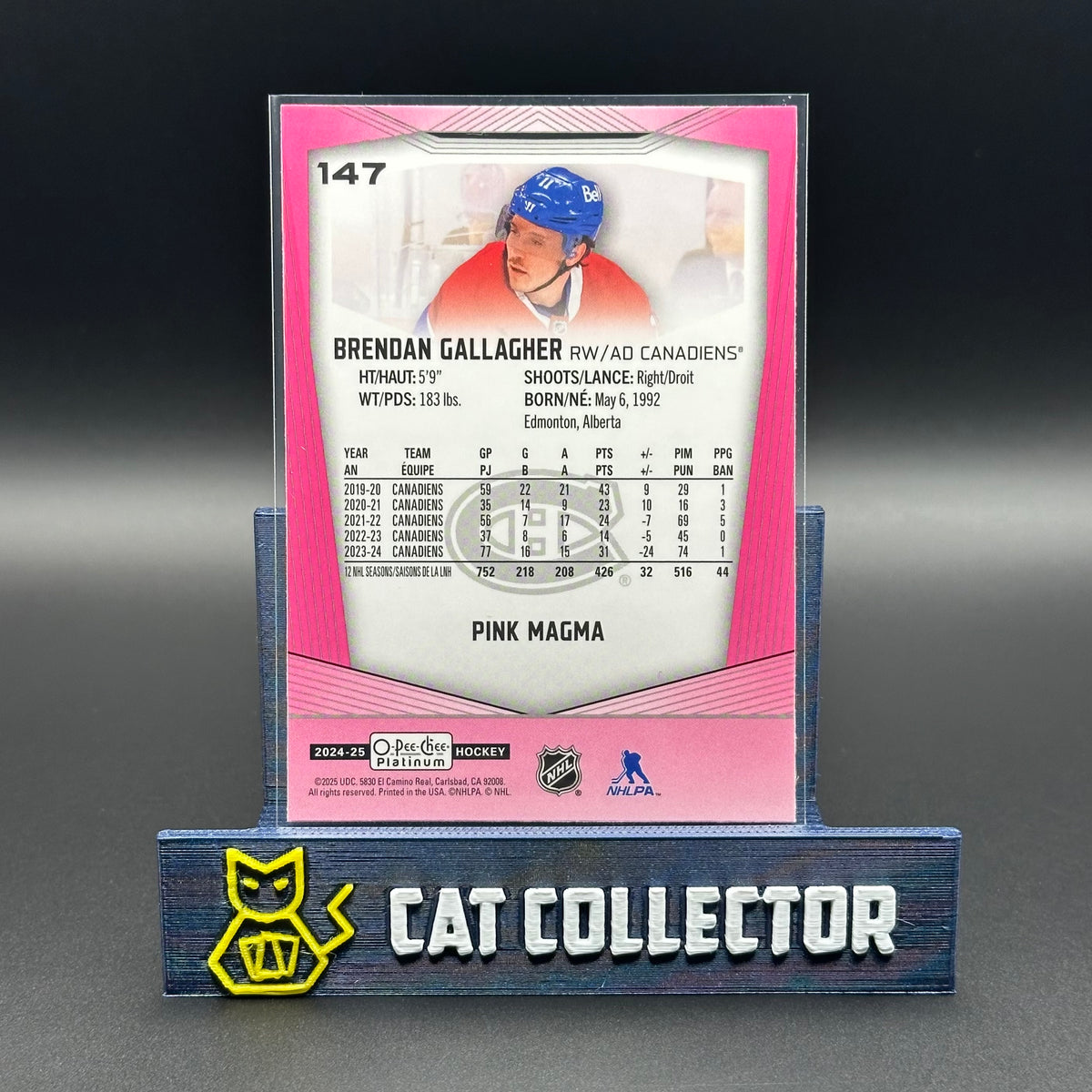 2024-25 O-Pee-Chee Platinum BRENDAN GALLAGHER #147 Pink Magma