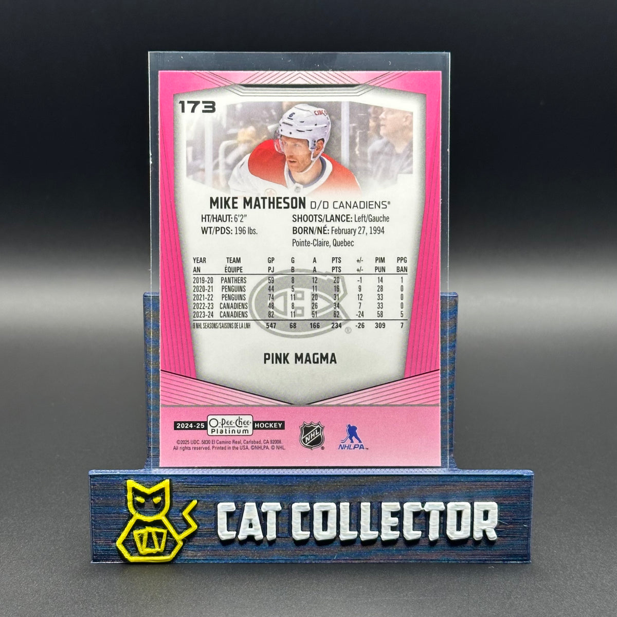 2024-25 O-Pee-Chee Platinum MIKE MATHESON #173 Pink Magma