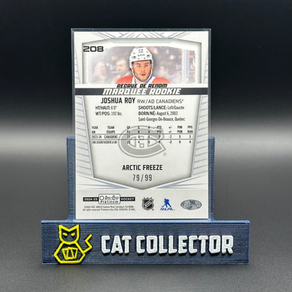 2024-25 O-Pee-Chee Platinum JOSHUA ROY #208 Marquee Rookie Arctic Freeze RC /99