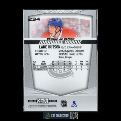 2024-25 O-Pee-Chee Platinum LANE HUTSON #234 Marquee Rookie RC