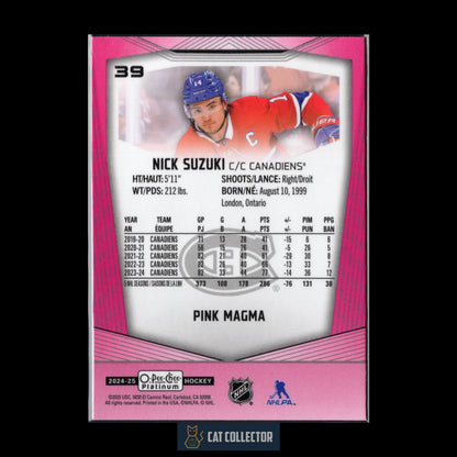 2024-25 O-Pee-Chee Platinum NICK SUZUKI #39 Pink Magma