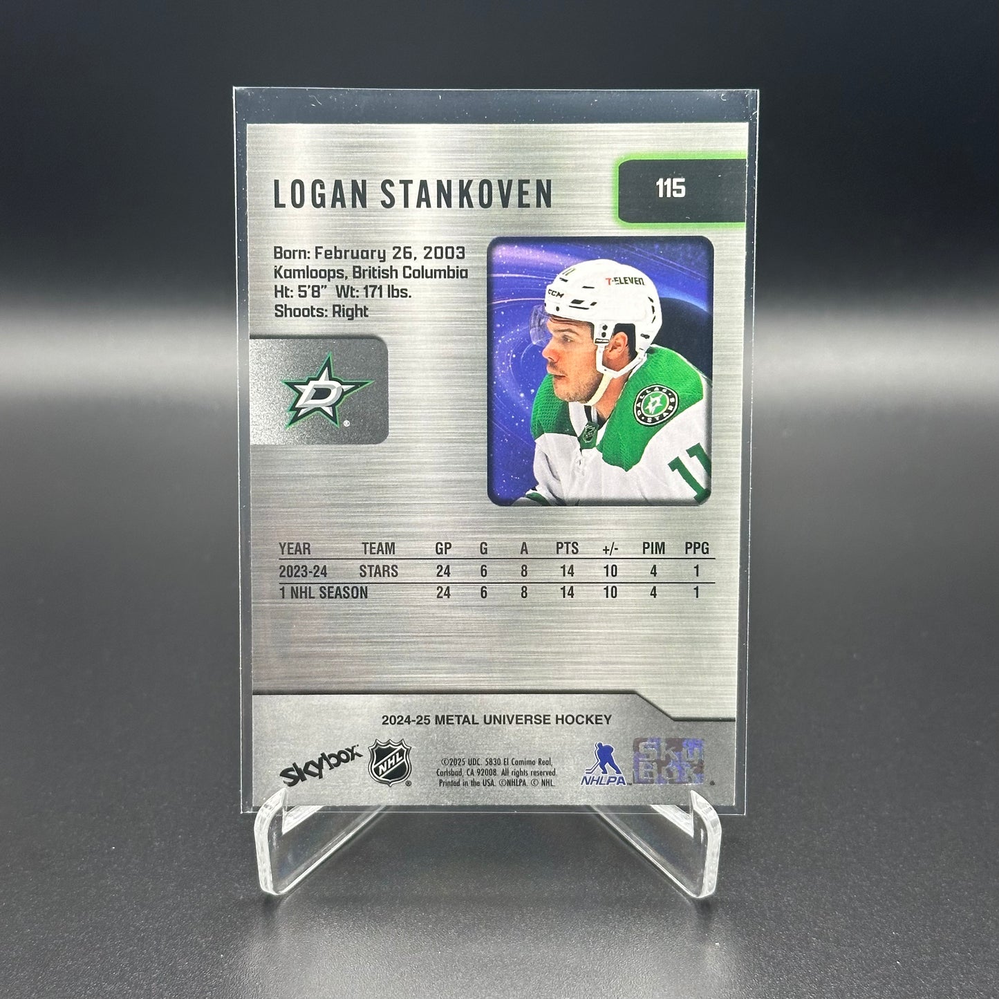 2024-25 SkyBox Metal Universe LOGAN STANKOVEN #115 Rookie RC