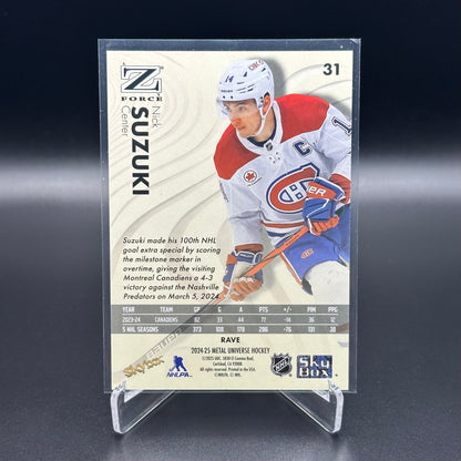 2024-25 SkyBox Metal Universe NICK SUZUKI #31 Z-Force Rave /399
