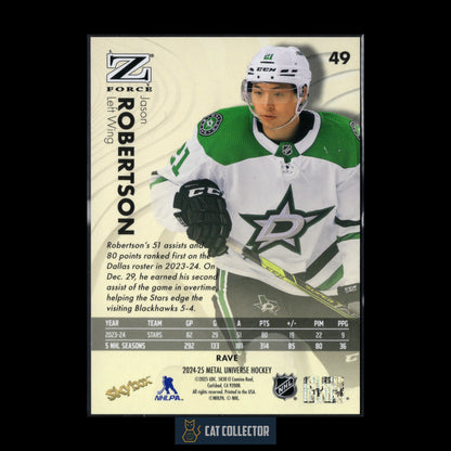 2024-25 SkyBox Metal Universe WYATT JOHNSTON #49 Z-Force Rave /399