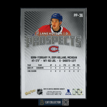2024-25 SkyBox Metal Universe LANE HUTSON #PP-36 Prospects RC Rookie