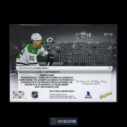 2024-25 SkyBox Metal Universe MAVRIK BOURQUE #ST-19 Search Engines Auto RC
