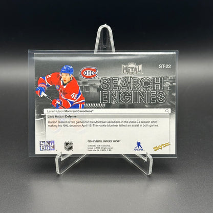 2024-25 SkyBox Metal Universe LANE HUTSON #ST-22 Search Engines Green RC Montreal Canadiens