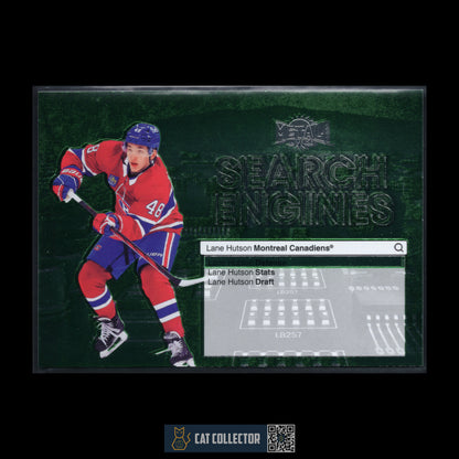2024-25 SkyBox Metal Universe LANE HUTSON #ST-22 Search Engines Green RC Montreal Canadiens