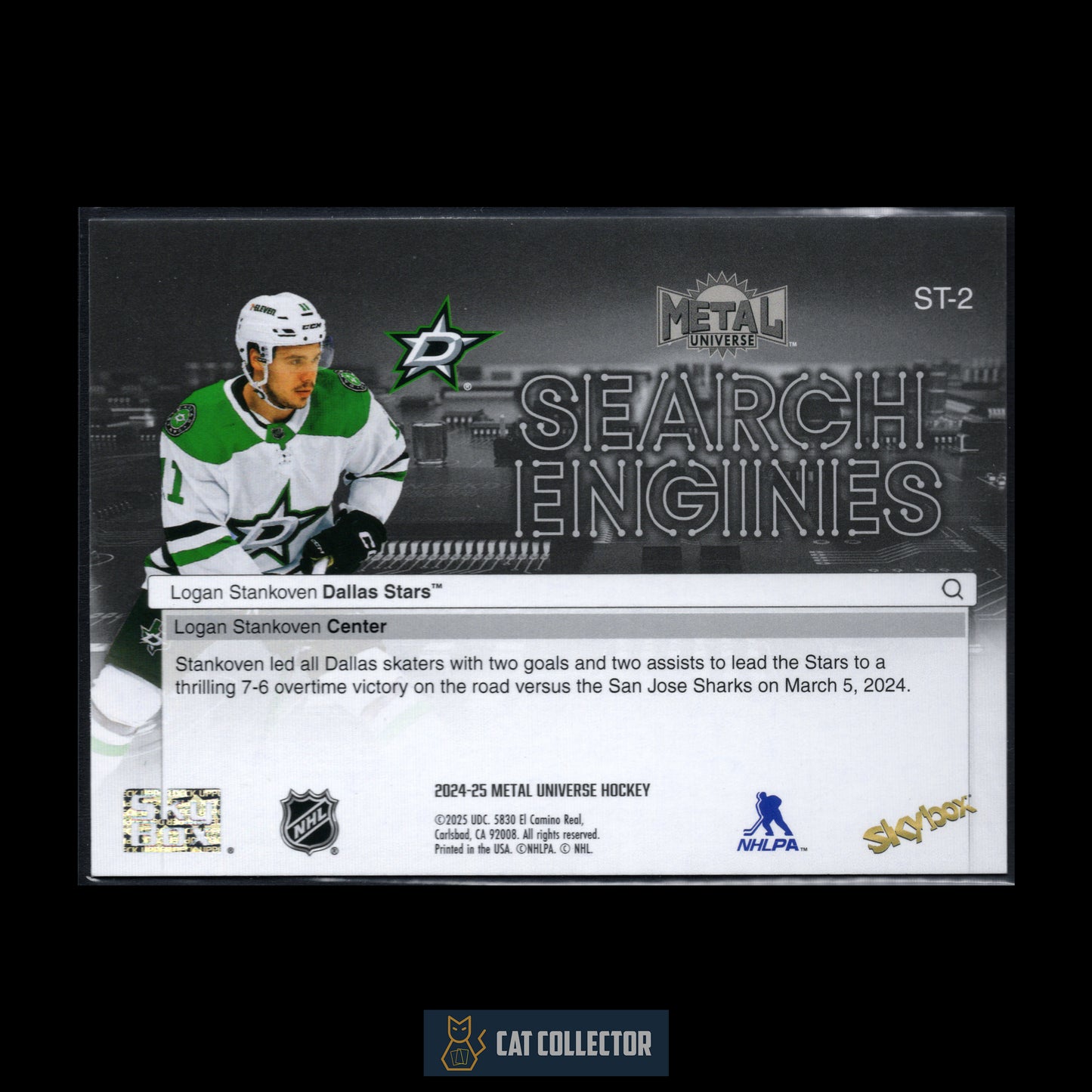 2024-25 SkyBox Metal Universe LOGAN STANKOVEN #ST-2 Search Engines Green RC