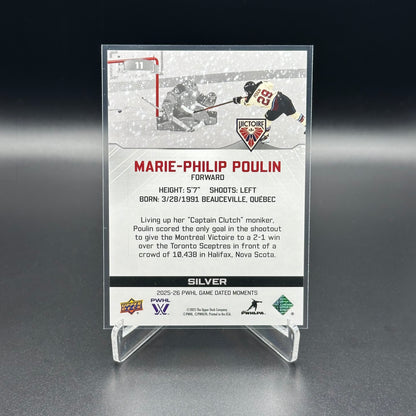 2025-26 Upper Deck PWHL Game Dated Moments MARIE-PHILIP POULIN #11 Silver