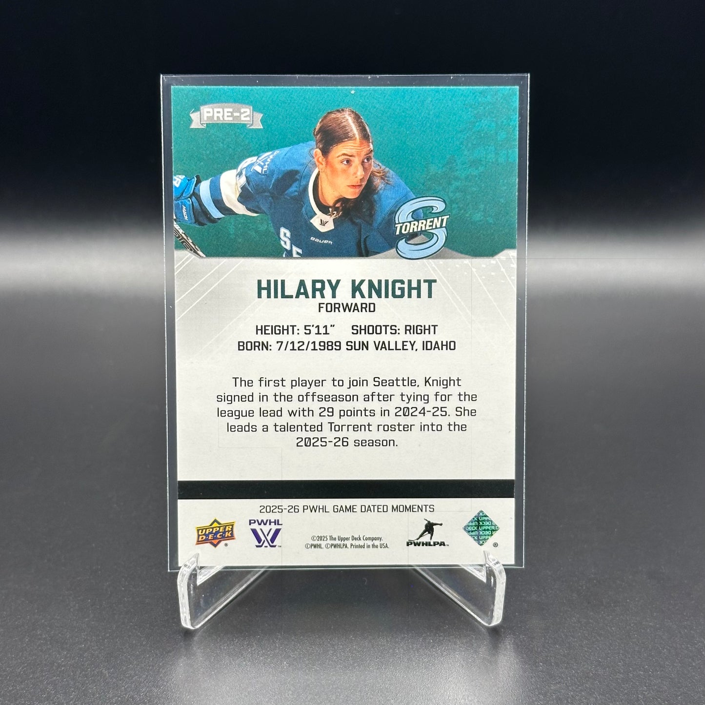 2025-26 Upper Deck PWHL Game Dated Moments HILARY KNIGHT #PRE-2