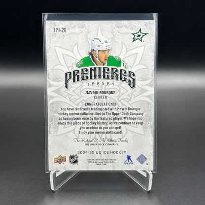2024-25 UD Ice MAVRIK BOURQUE #IPJ-26 Premieres Jerseys RC