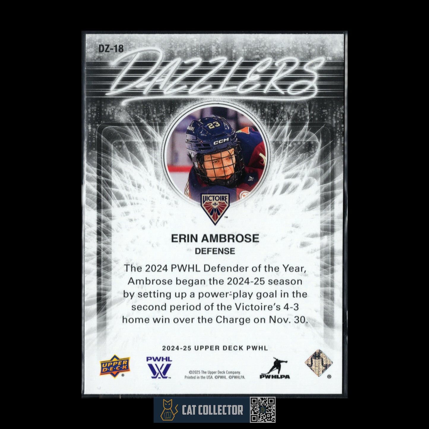 2024-25 UD PWHL ERIN AMBROSE #DZ-18 Dazzlers Purple