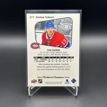 2024-25 Upper Deck Parkhurst COLE CAUFIELD #217 Rainbow Foilboard