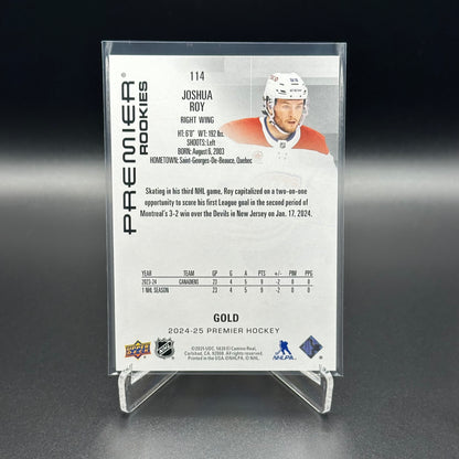 2024-25 Upper Deck Premier JOSHUA ROY #114 Gold RC /199