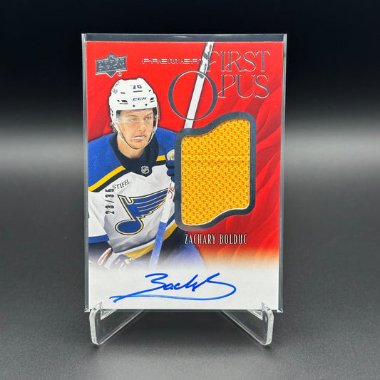 2024-25 Upper Deck Premier ZACHARY BOLDUC #FO-ZB First Opus RC /35 Auto Jersey