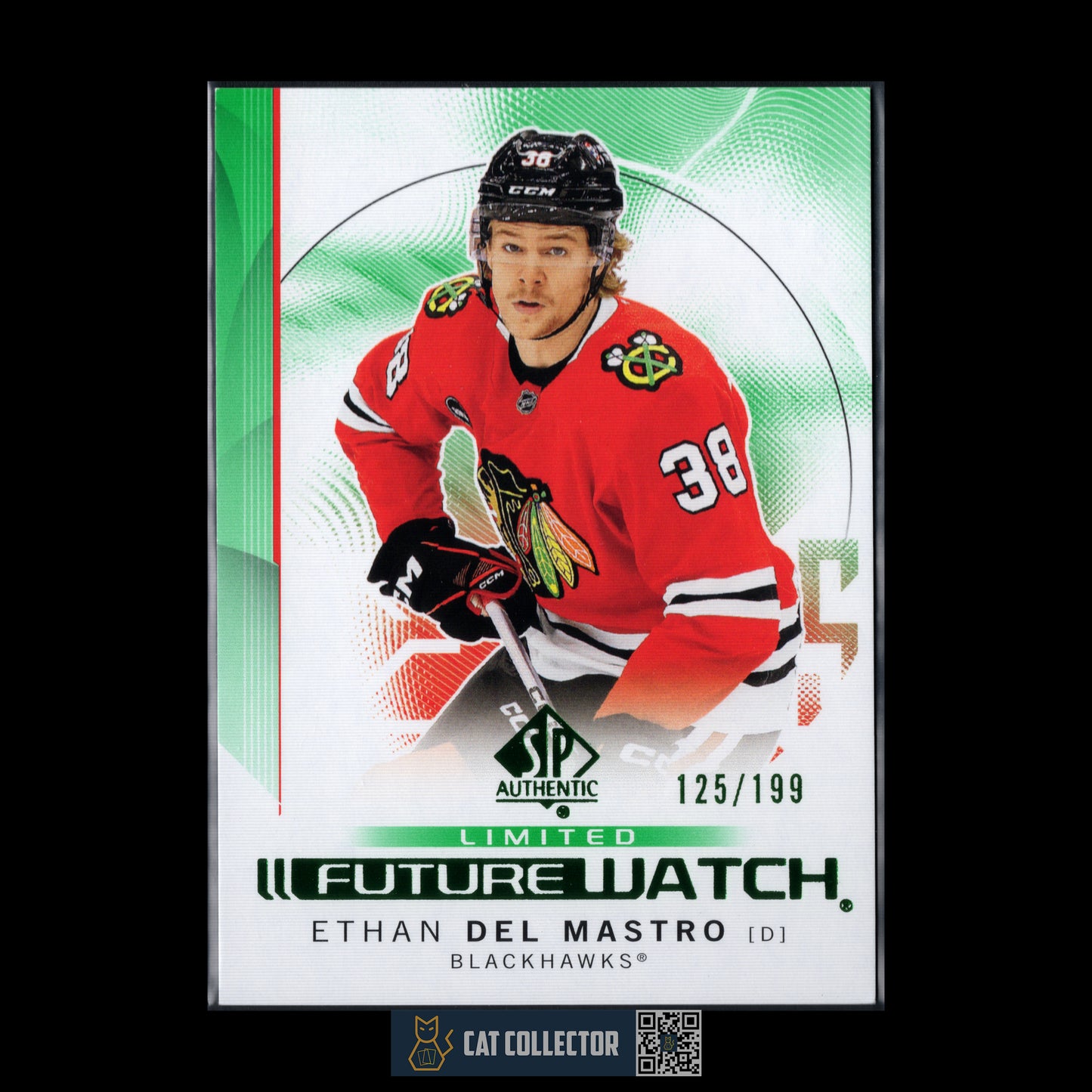 2024-25 UD SP Authentic ETHAN DEL MASTRO #154 Future Watch Limited Green RC /199