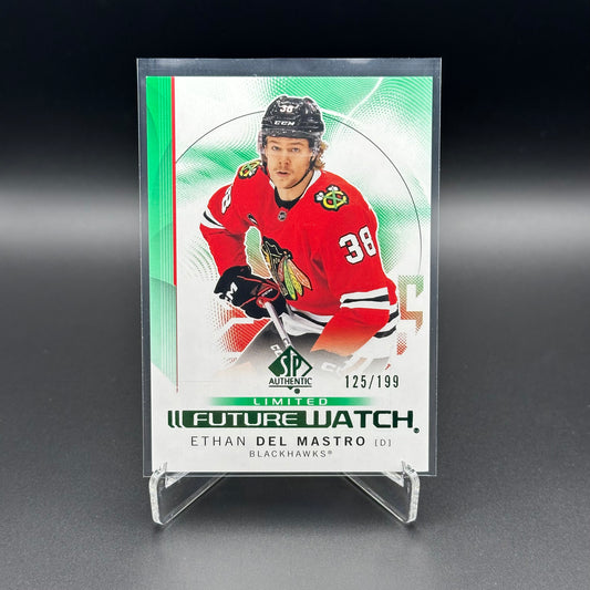2024-25 UD SP Authentic ETHAN DEL MASTRO #154 Future Watch Limited Green RC /199