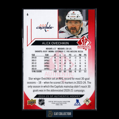 2024-25 Upper Deck SP Authentic ALEX OVECHKIN #6 Limited Red