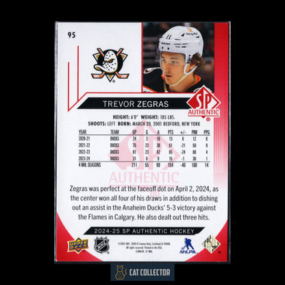 2024-25 UD SP Authentic TREVOR ZEGRAS #95 Limited Red