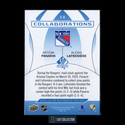 2024-25 UD SP Authentic ARTEMI PANARIN / ALEXIS LAFRENIERE #C-6 Collaborations Blue