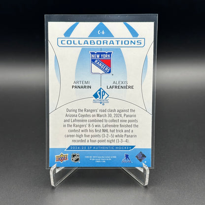 2024-25 UD SP Authentic ARTEMI PANARIN / ALEXIS LAFRENIERE #C-6 Collaborations Blue