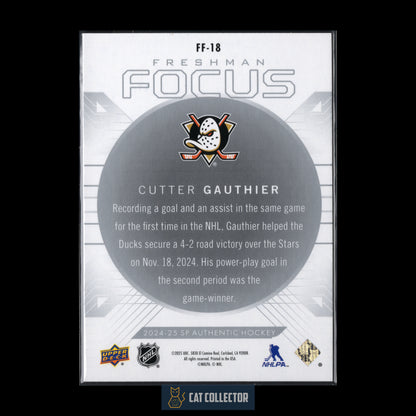 2024-25 Upper Deck SP Authentic CUTTER GAUTHIER #FF-18 Freshman Focus RC
