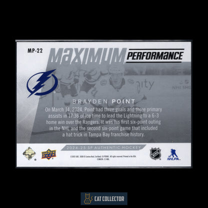2024-25 UD SP Authentic BRAYDEN POINT #MP-22 Maximum performance