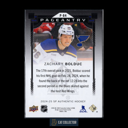2024-25 Upper Deck SP Authentic ZACHARY BOLDUC #P-84 Pageantry Red RC